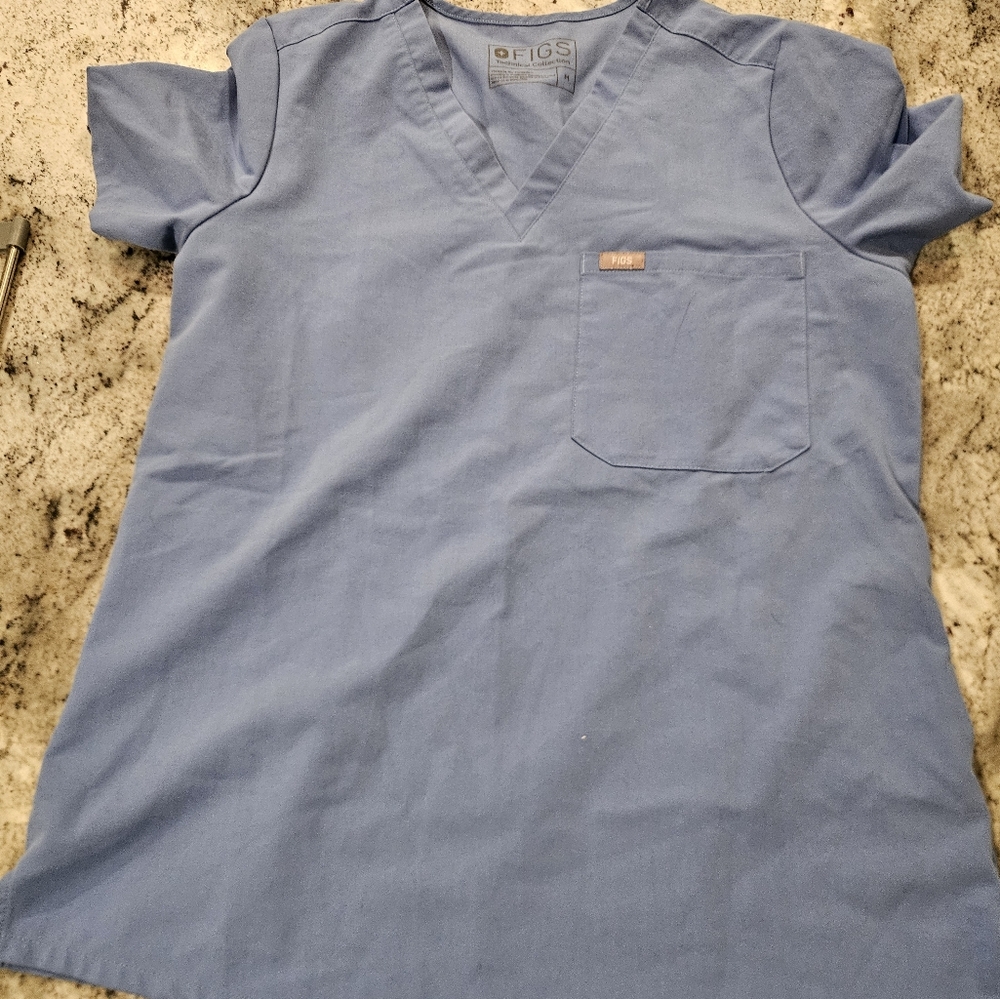 Figs ceil blue scrub top
